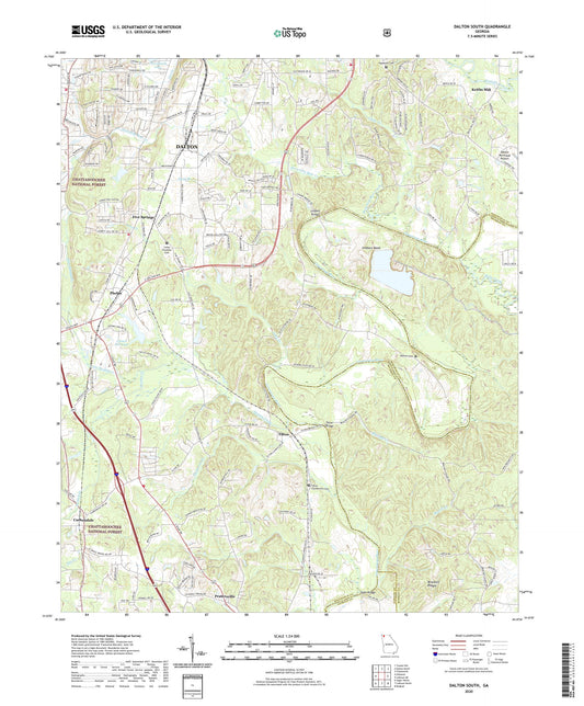 Dalton South Georgia US Topo Map Image