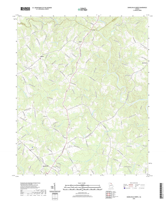 Danielsville North Georgia US Topo Map Image