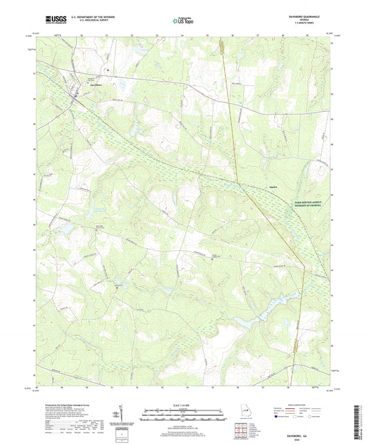 Davisboro Georgia US Topo Map Image
