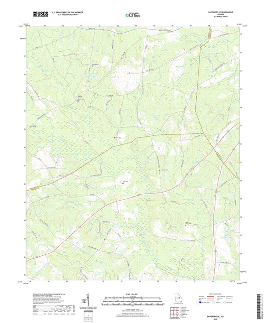 Davisboro SE Georgia US Topo Map Image