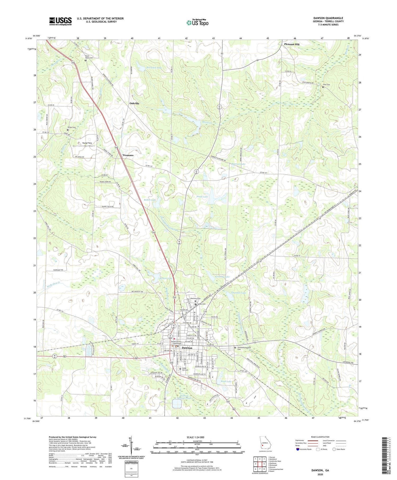 Dawson Georgia US Topo Map Image