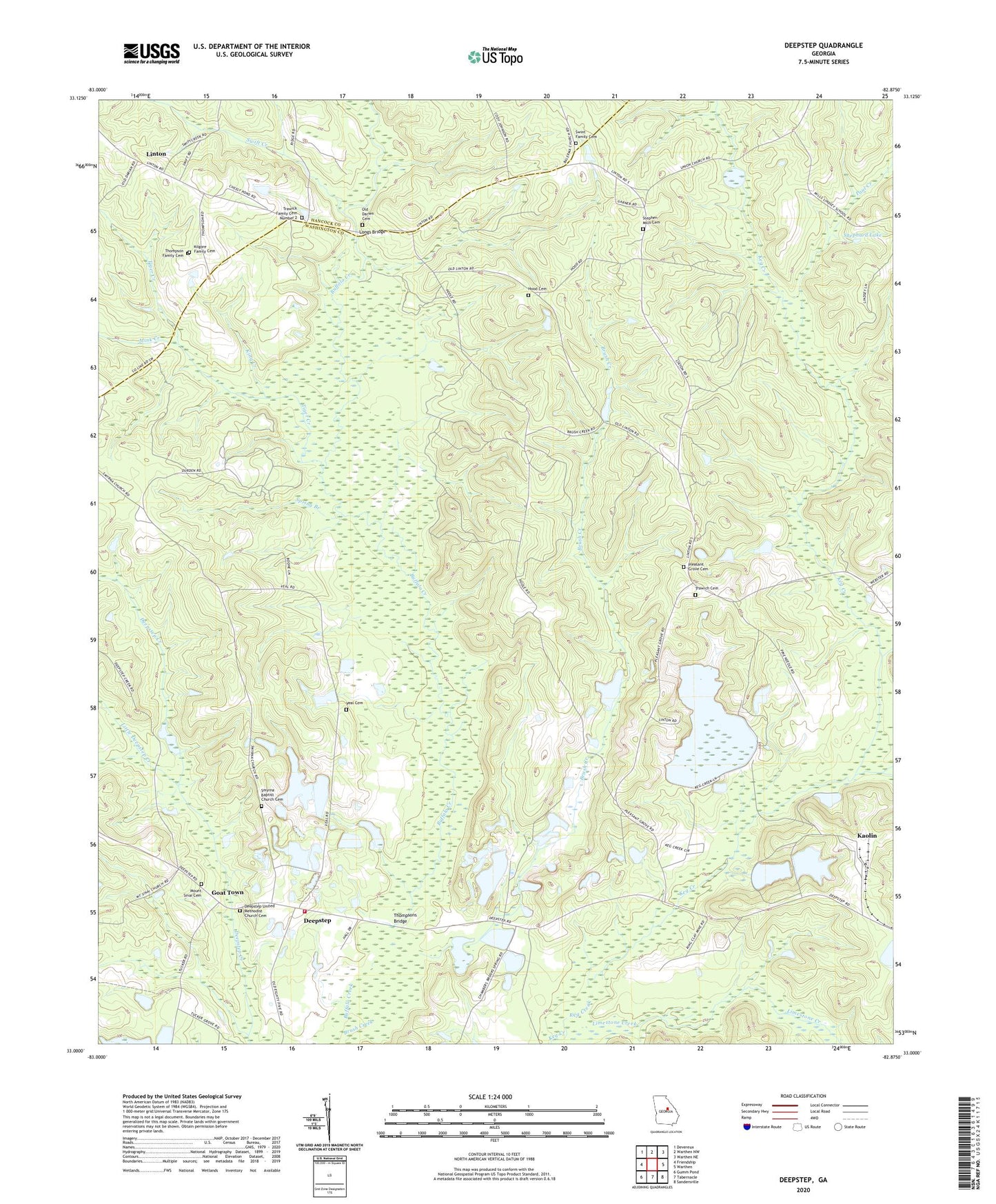 Deepstep Georgia US Topo Map Image