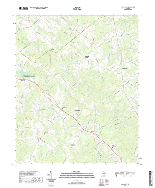 Dewy Rose Georgia US Topo Map Image
