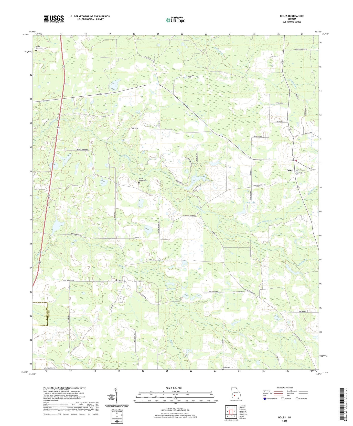 Doles Georgia US Topo Map Image