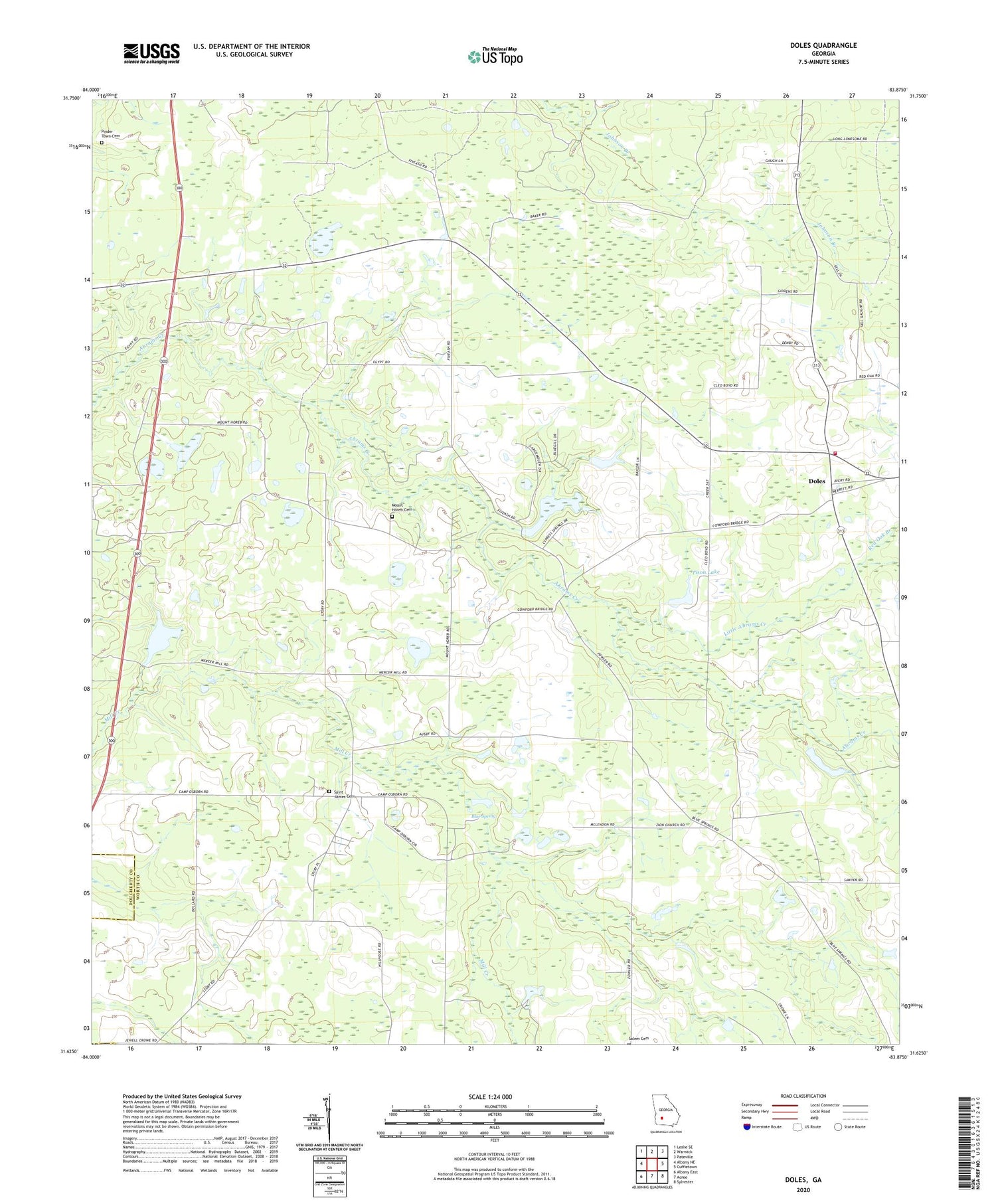 Doles Georgia US Topo Map Image