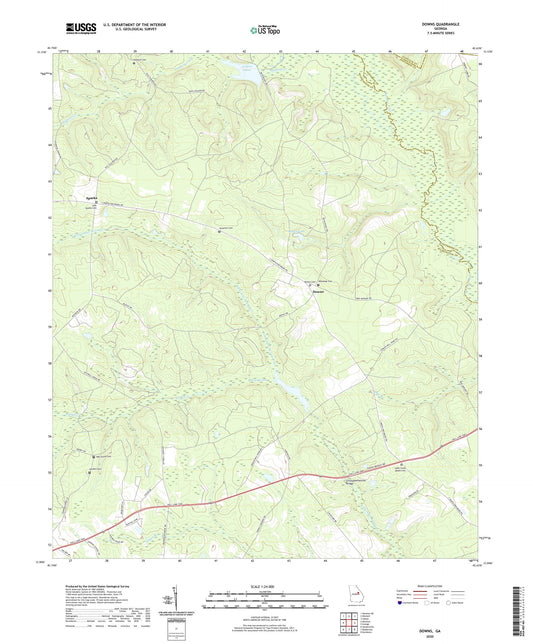 Downs Georgia US Topo Map Image
