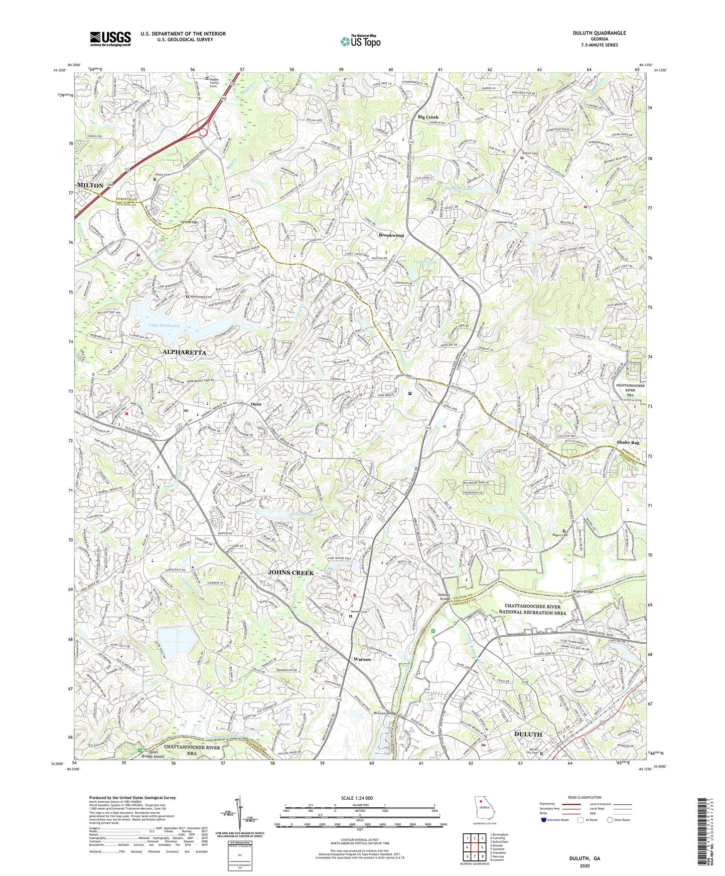Duluth Georgia US Topo Map Image