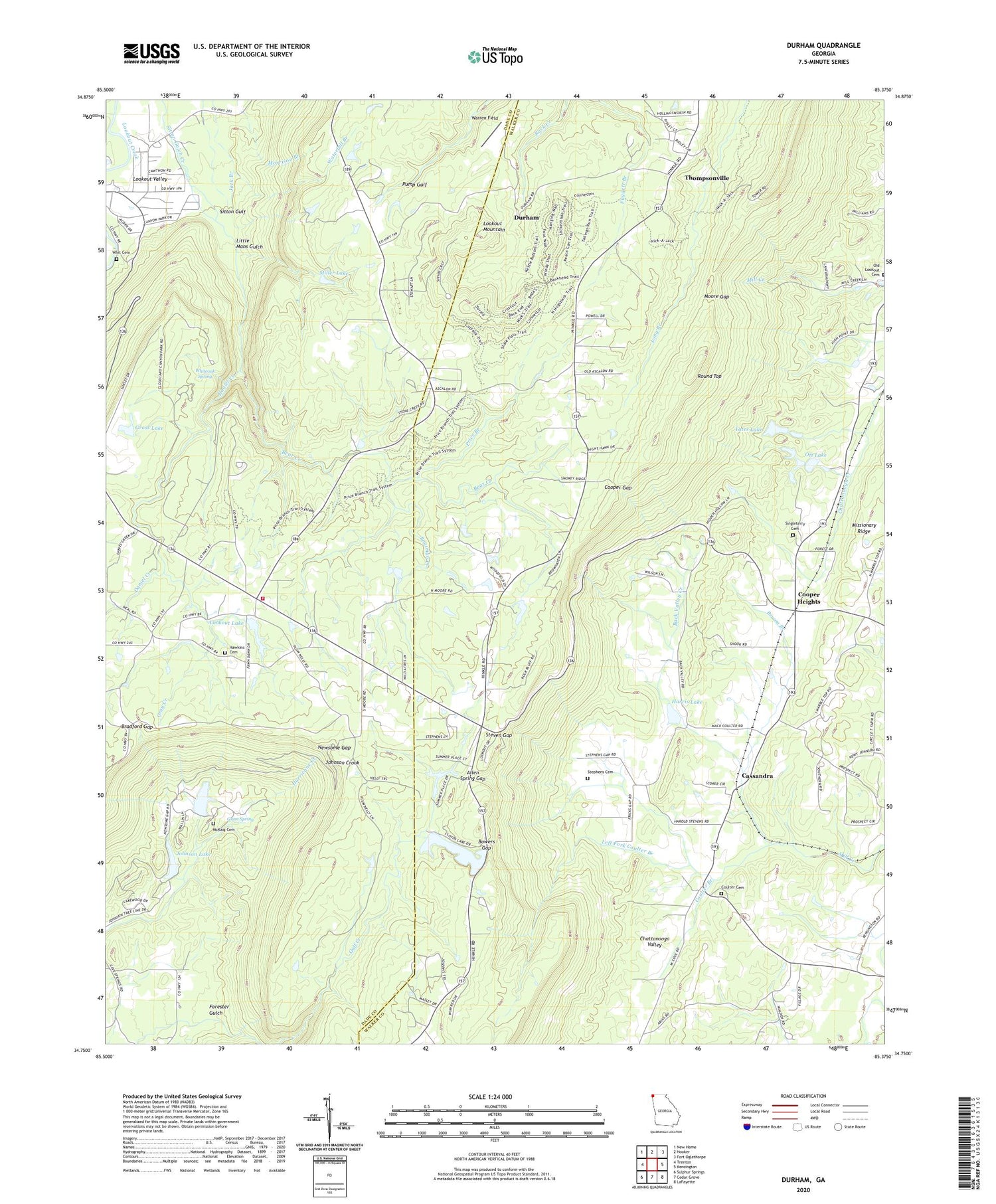 Durham Georgia US Topo Map Image