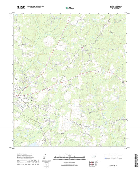 East Dublin Georgia US Topo Map Image