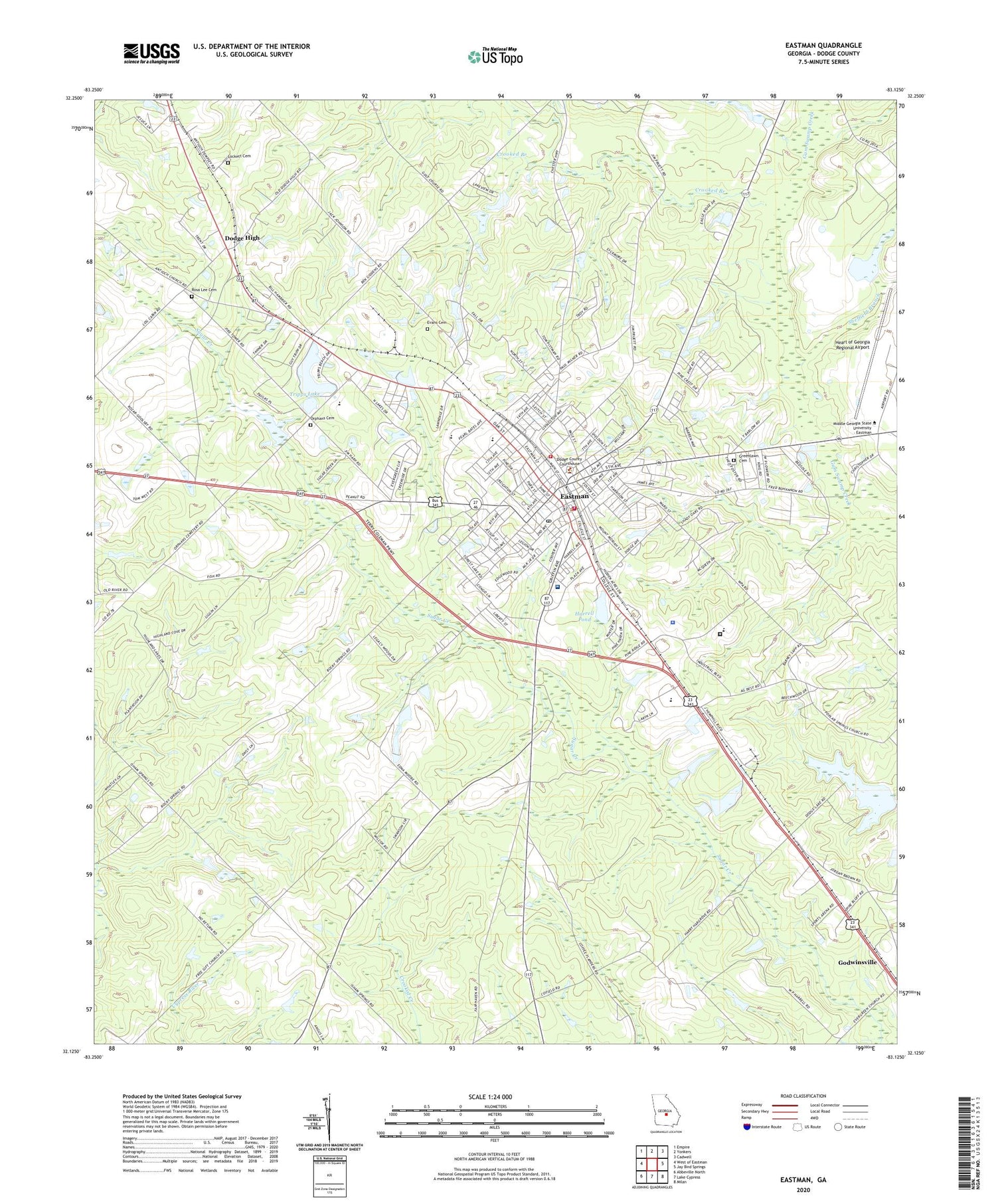 Eastman Georgia US Topo Map Image