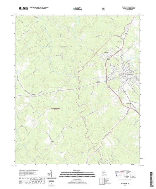 Eatonton Georgia US Topo Map Image