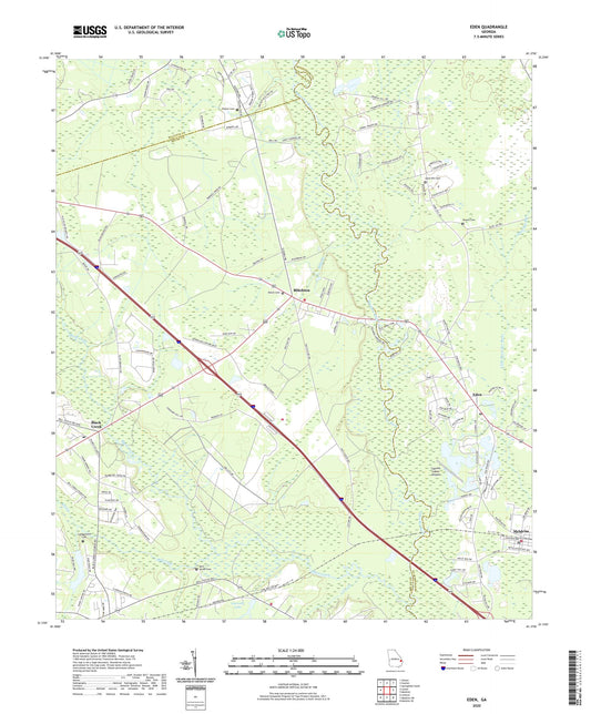 Eden Georgia US Topo Map Image