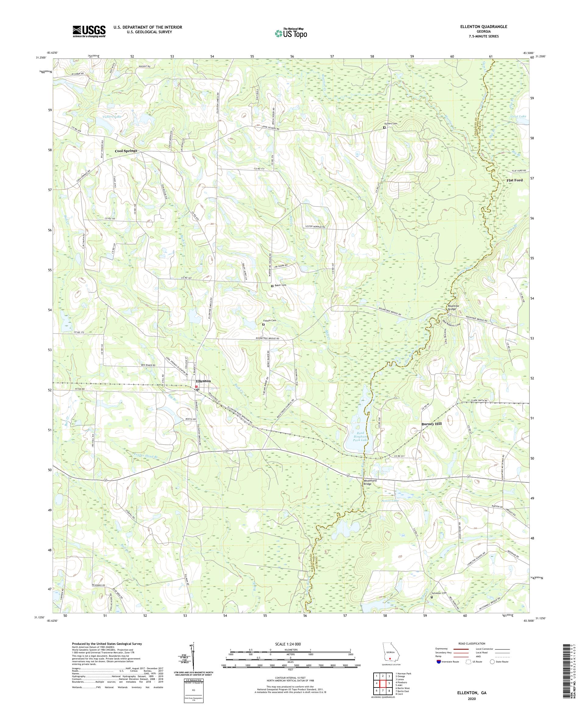 Ellenton Georgia US Topo Map – MyTopo Map Store