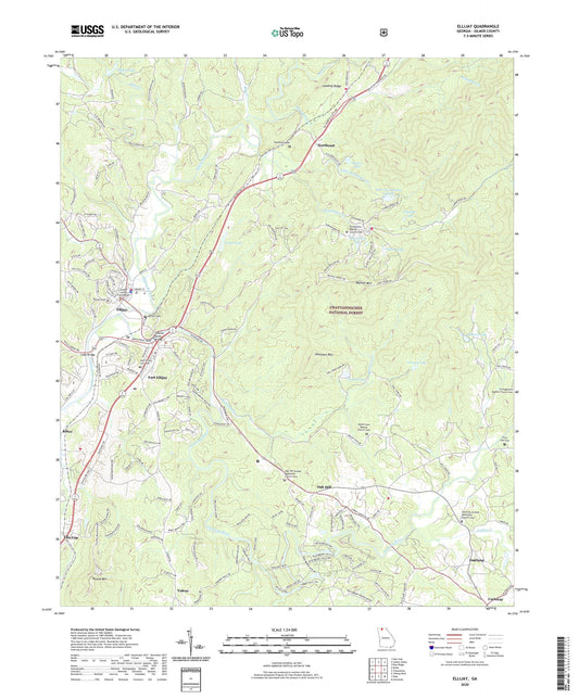 Ellijay Georgia US Topo Map Image