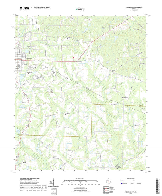 Fitzgerald East Georgia US Topo Map Image