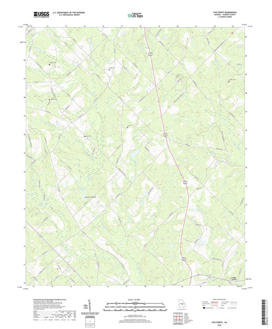 Five Points Georgia US Topo Map Image