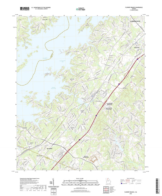 Flowery Branch Georgia US Topo Map Image