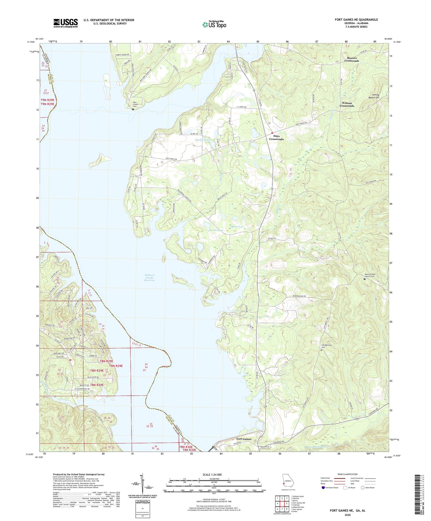 Fort Gaines NE Georgia US Topo Map Image