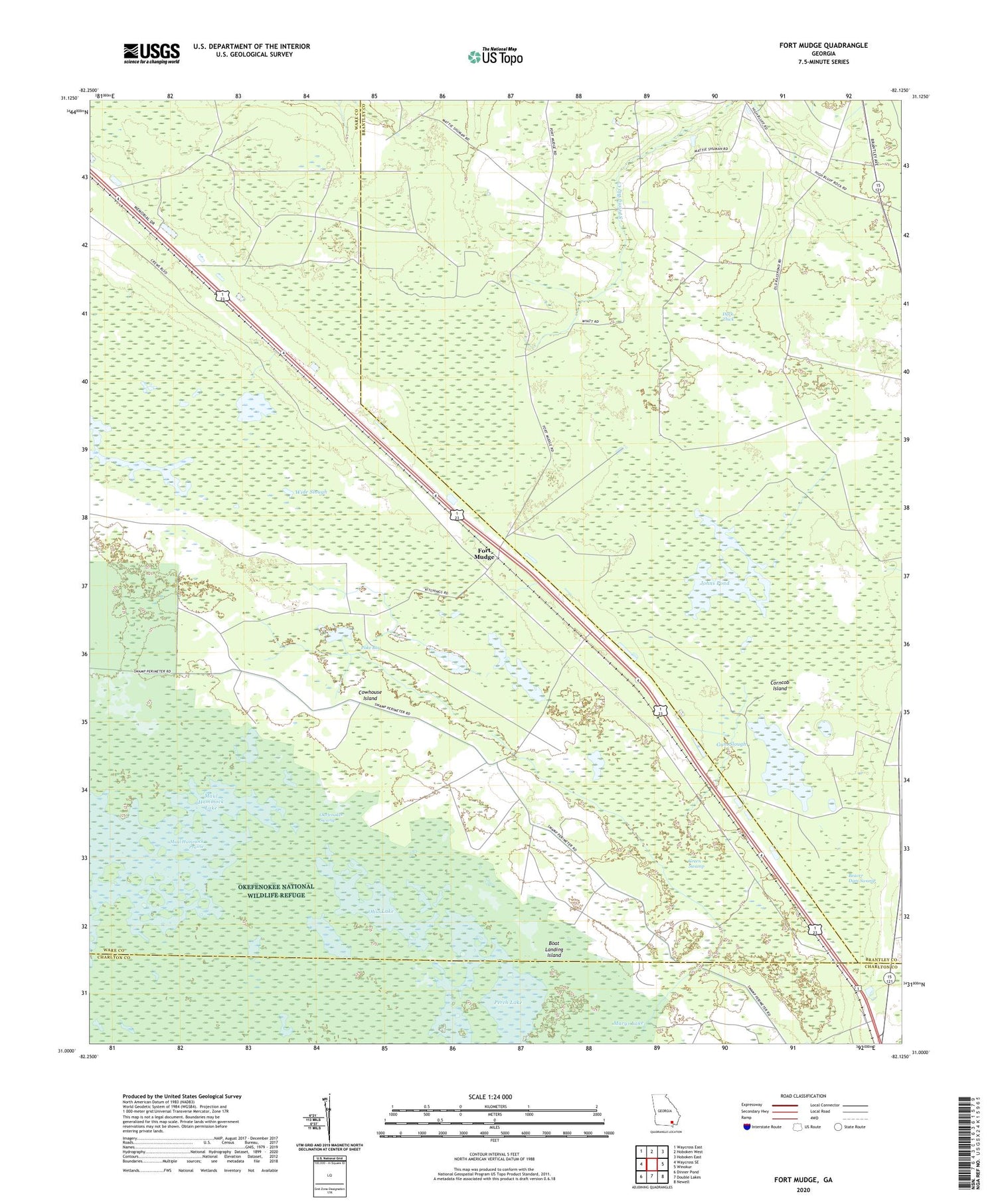 Fort Mudge Georgia US Topo Map Image