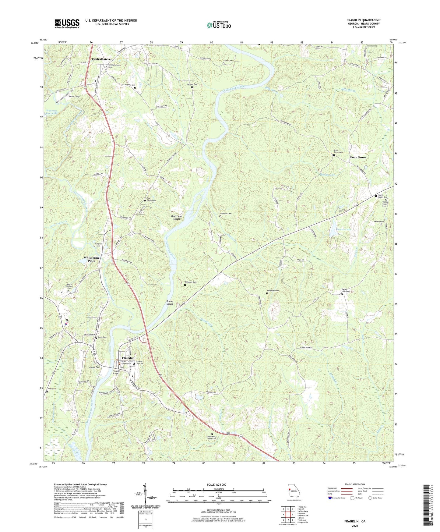 Franklin Georgia US Topo Map Image