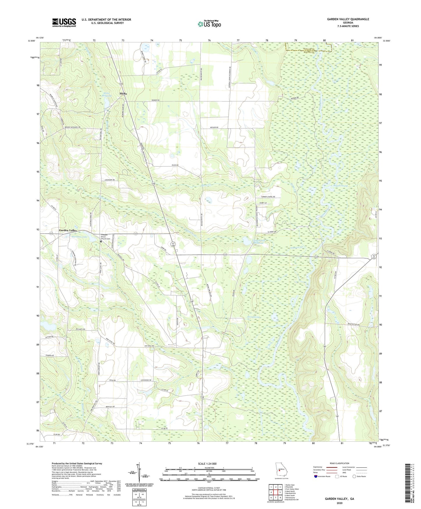 Garden Valley Georgia US Topo Map Image