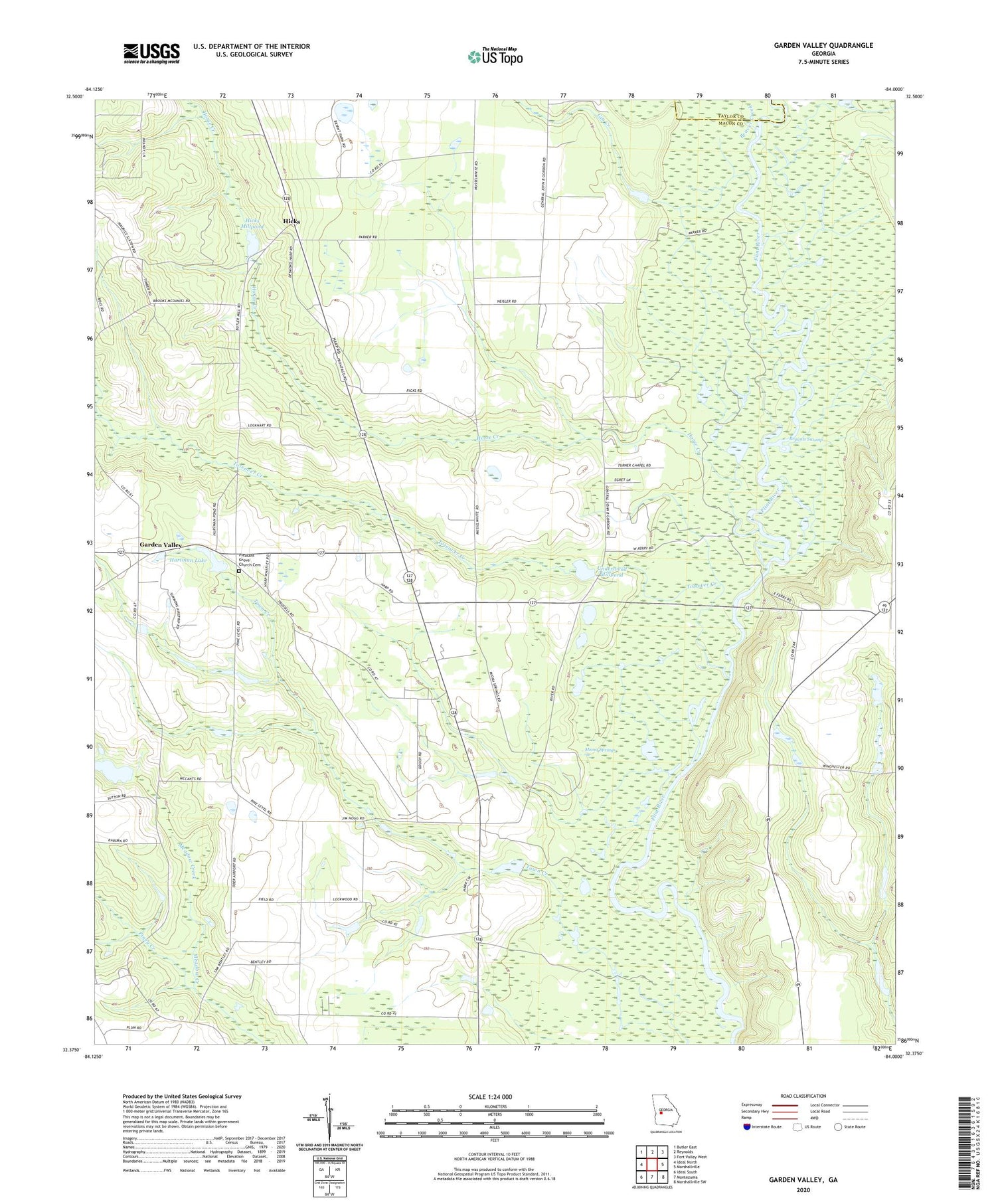Garden Valley Georgia US Topo Map Image