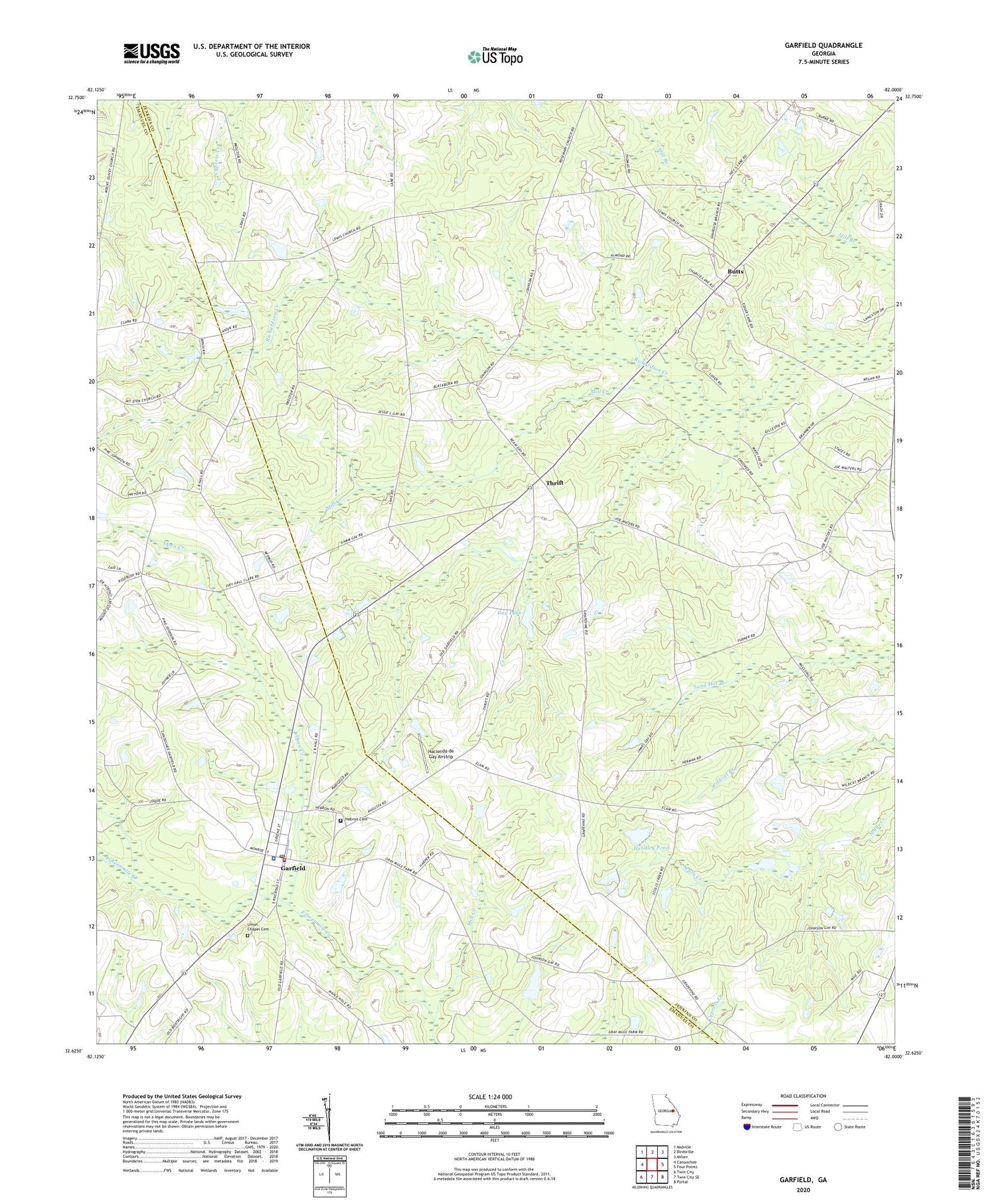 Garfield Georgia US Topo Map Image