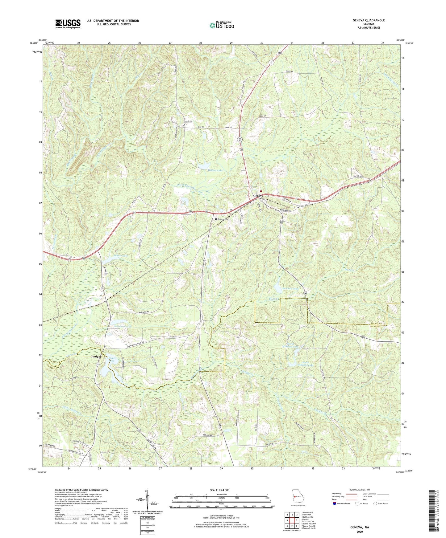 Geneva Georgia US Topo Map Image