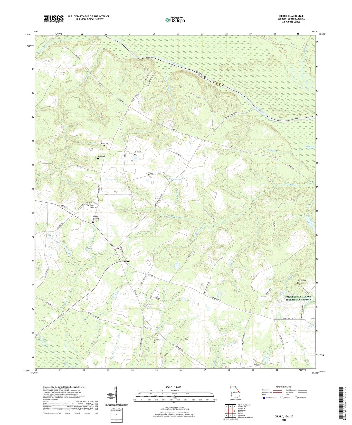 Girard Georgia US Topo Map Image
