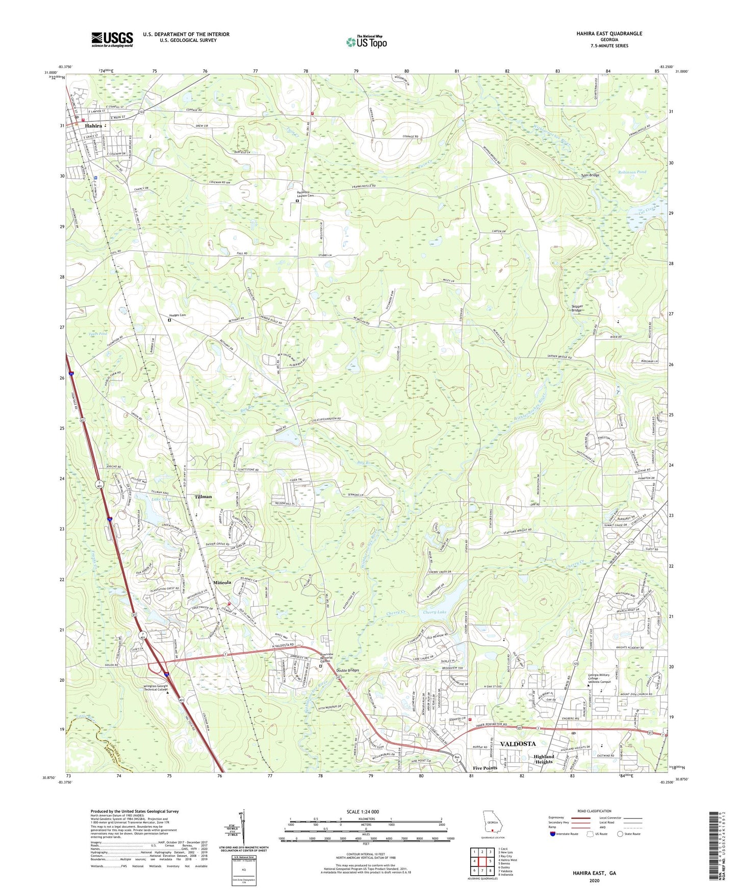 Hahira East Georgia US Topo Map Image