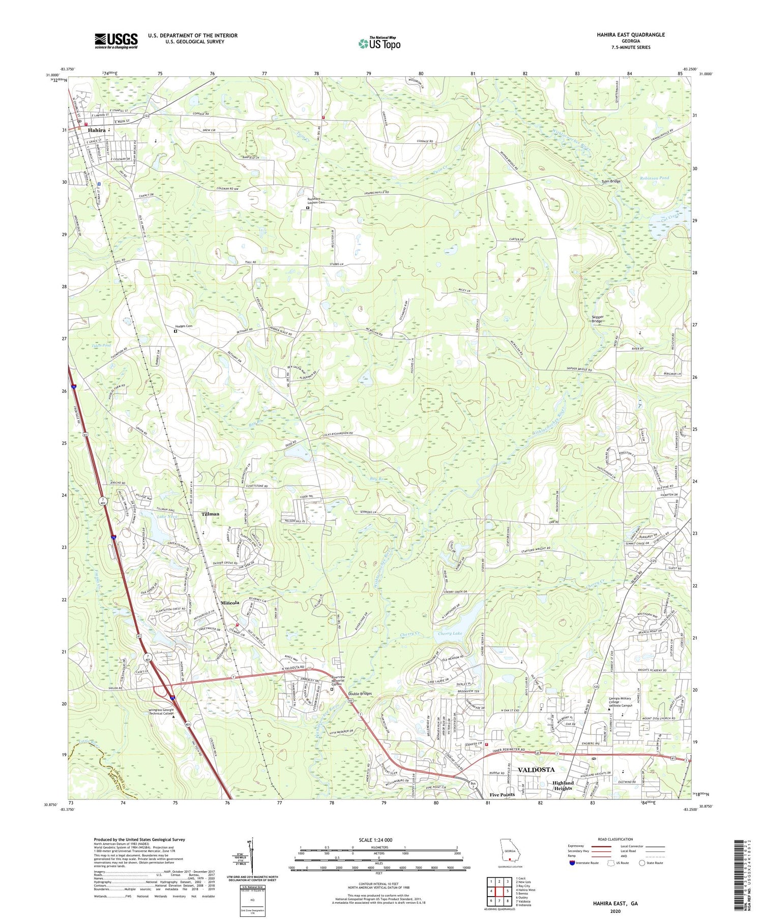 Hahira East Georgia US Topo Map Image