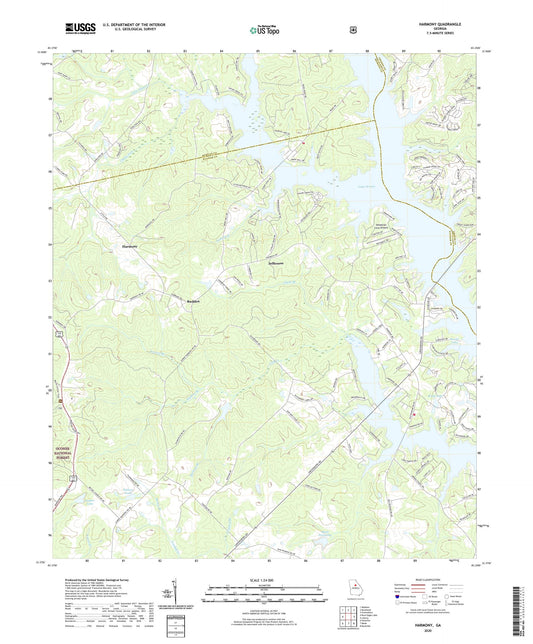 Harmony Georgia US Topo Map Image