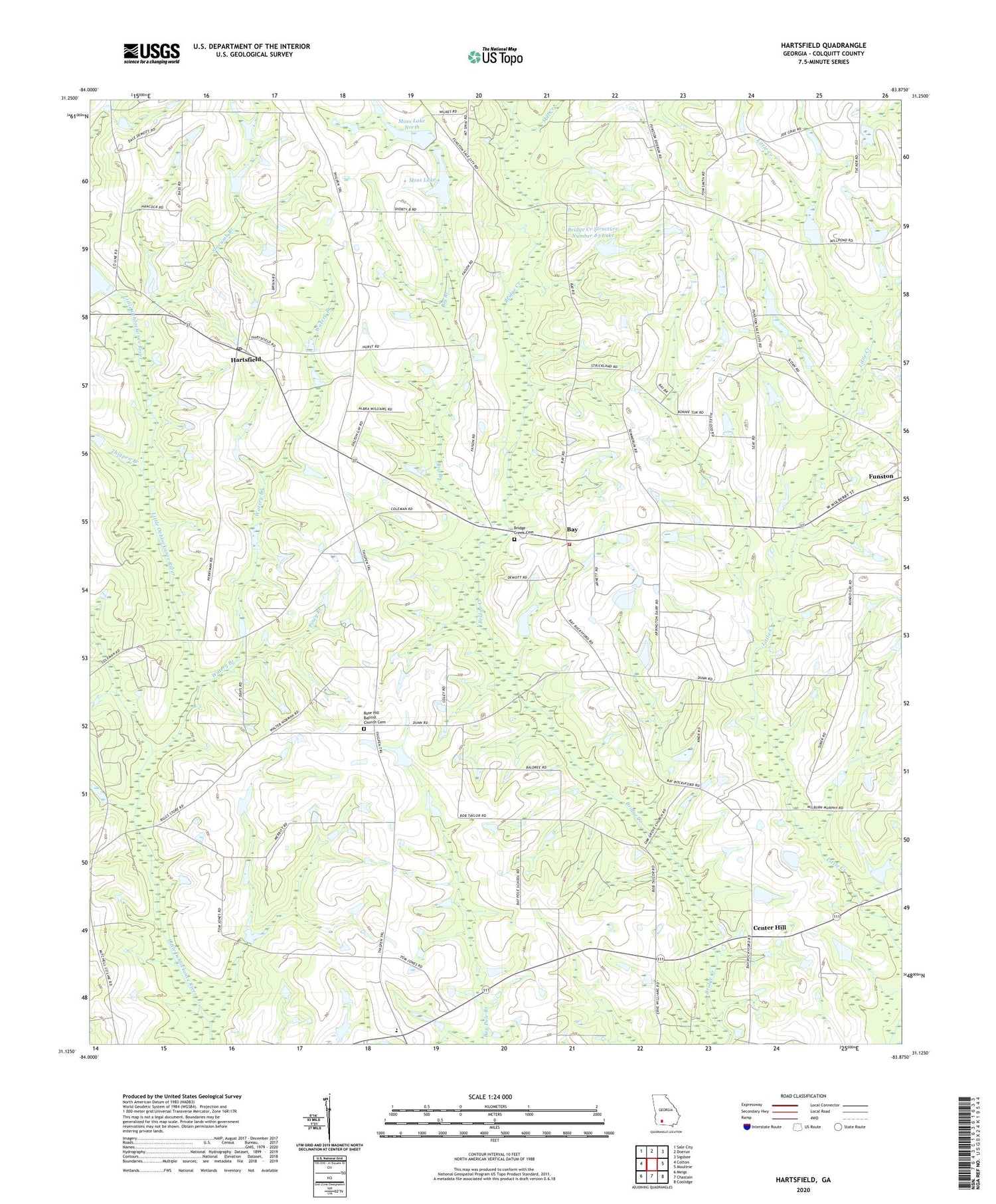 Hartsfield Georgia US Topo Map Image