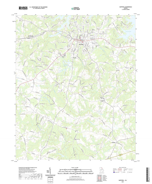 Hartwell Georgia US Topo Map Image