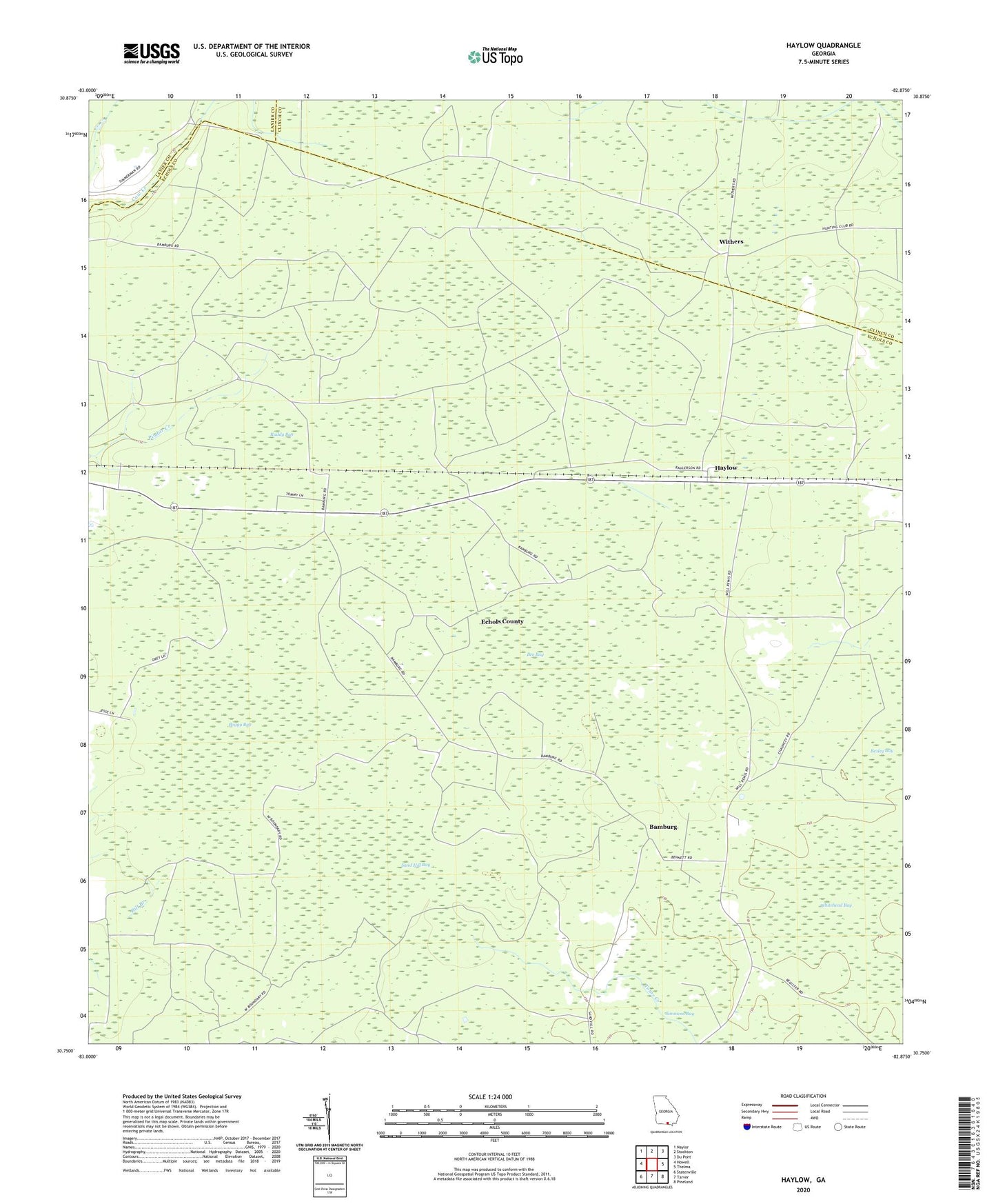 Haylow Georgia US Topo Map Image