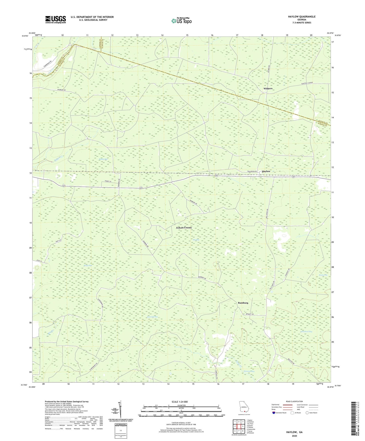 Haylow Georgia US Topo Map Image