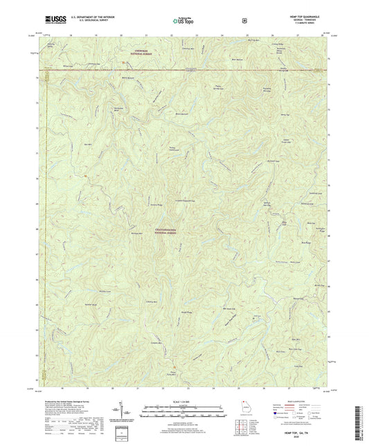 Hemp Top Georgia US Topo Map Image