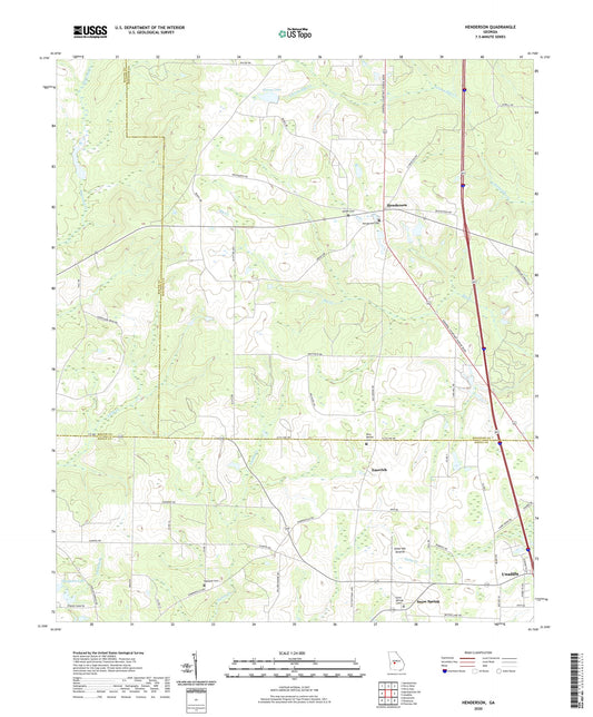 Henderson Georgia US Topo Map Image
