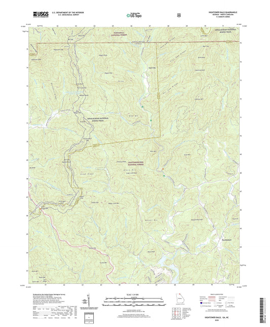 Hightower Bald Georgia US Topo Map Image