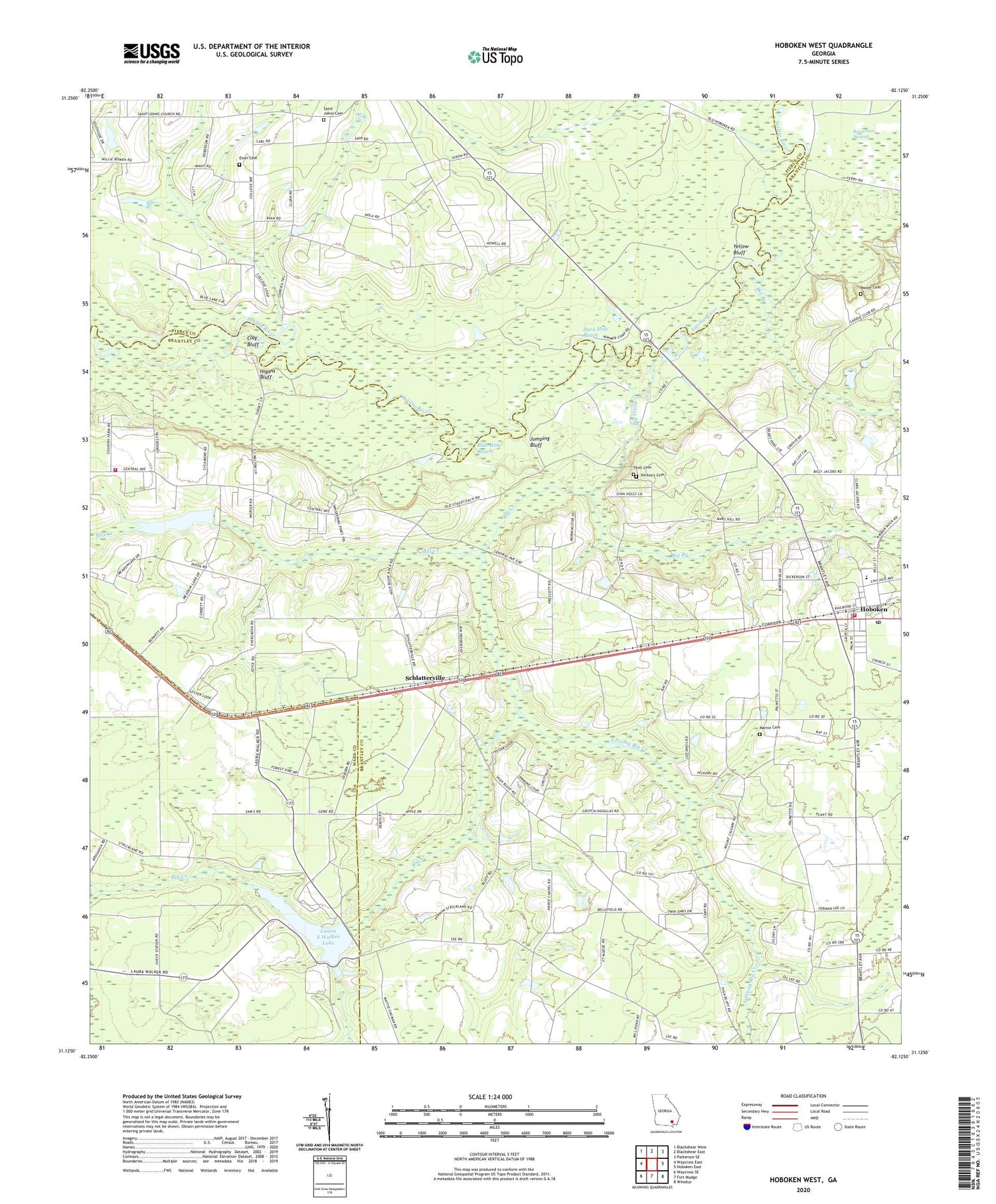 Hoboken West Georgia US Topo Map Image