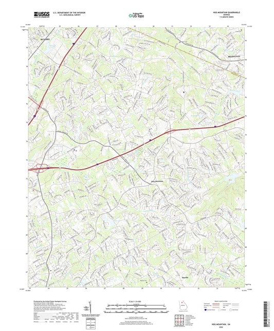 Hog Mountain Georgia US Topo Map Image