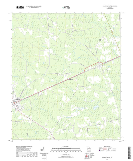 Homerville East Georgia US Topo Map Image
