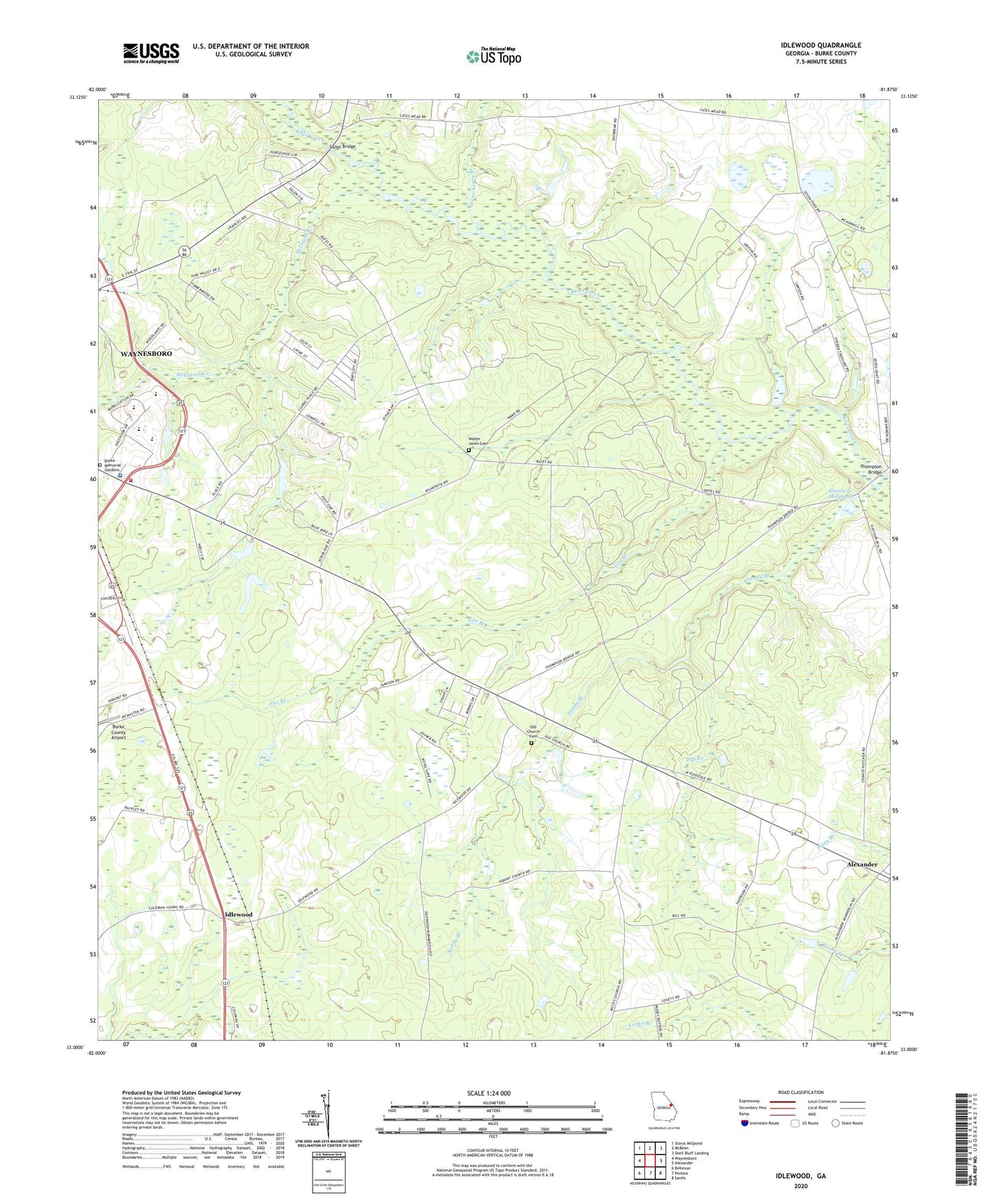Idlewood Georgia US Topo Map Image