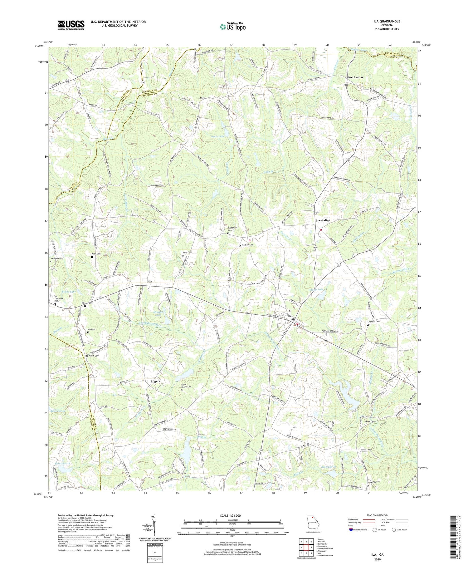 Ila Georgia US Topo Map Image