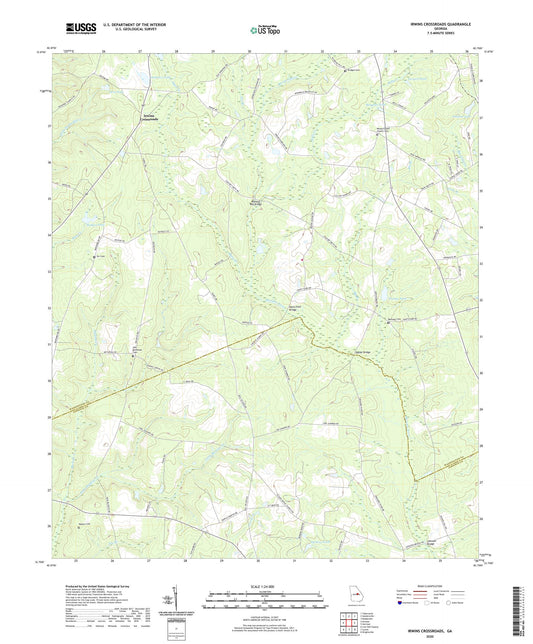 Irwins Crossroads Georgia US Topo Map Image