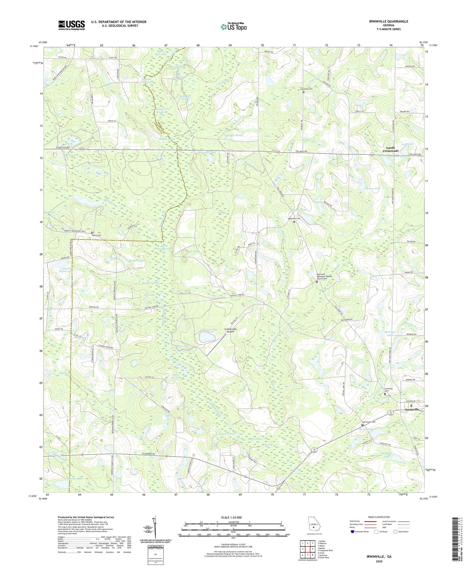 Irwinville Georgia US Topo Map Image