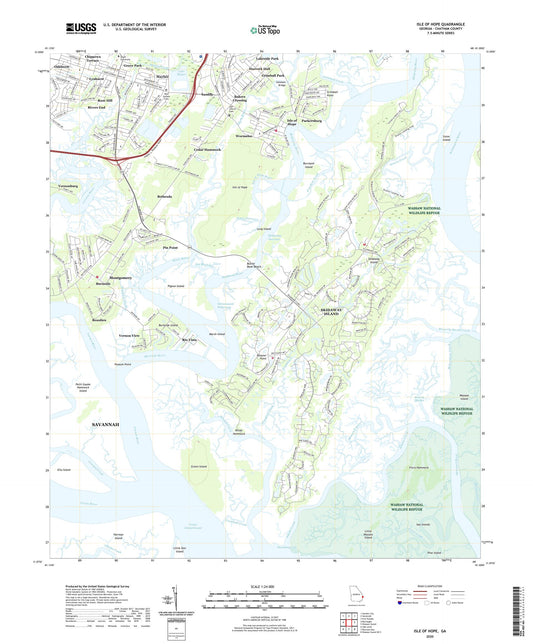 Isle of Hope Georgia US Topo Map Image