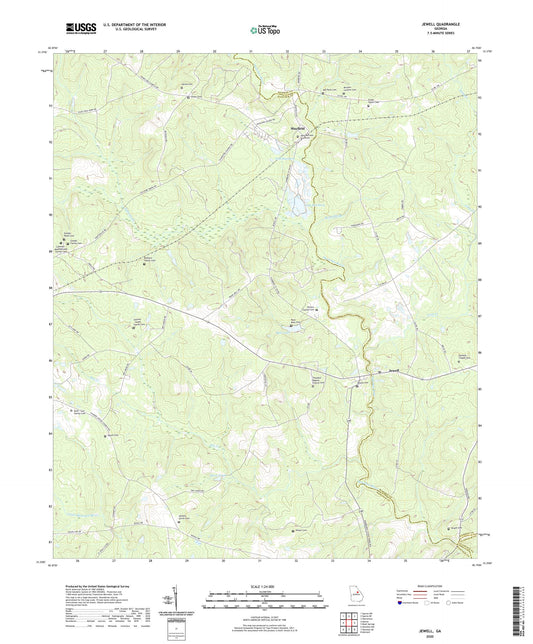 Jewell Georgia US Topo Map Image