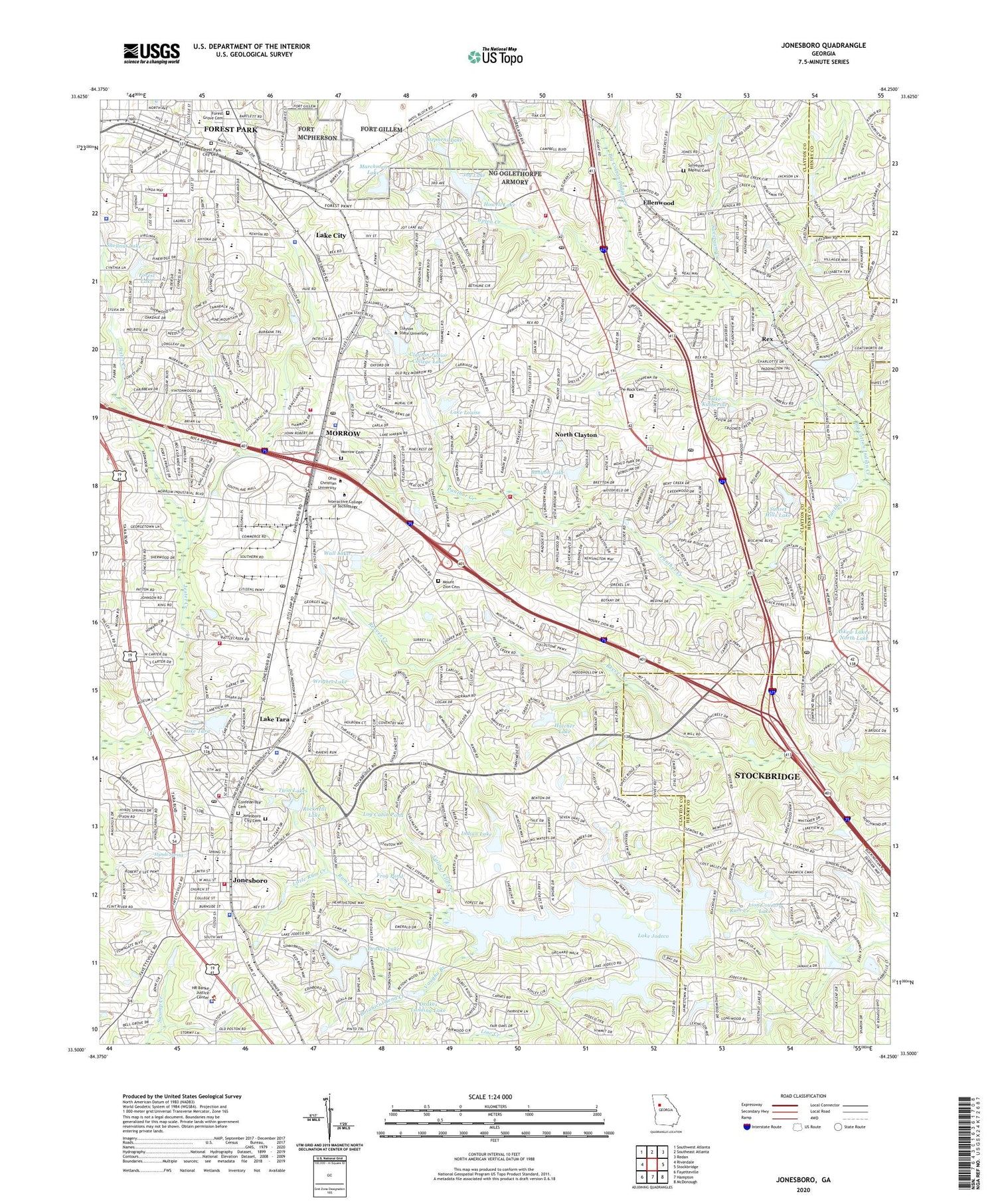 Jonesboro Georgia US Topo Map Image