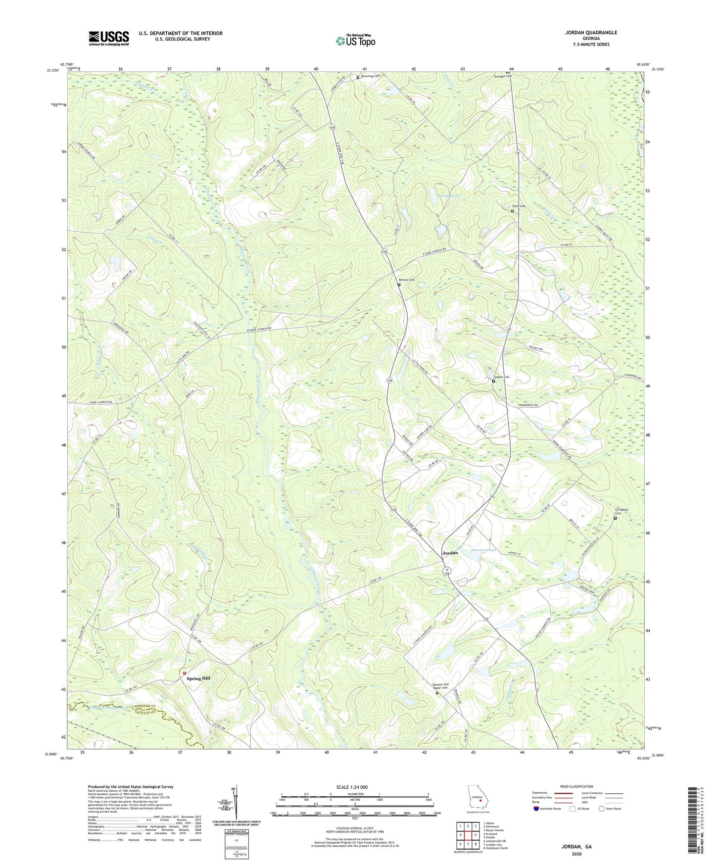 Jordan Georgia US Topo Map Image
